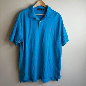 Polo Ralph Lauren Shirt Mens XXL Blue Performance‎ Polo Preppy Golf Stretch